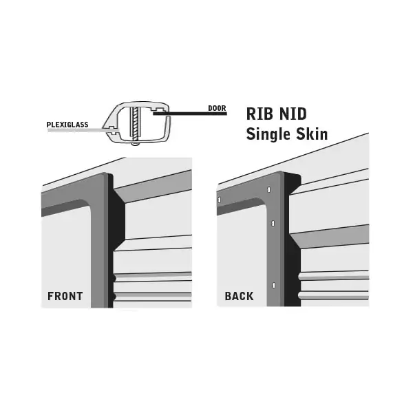1225 commercial garage door window for RIB NID garage doors