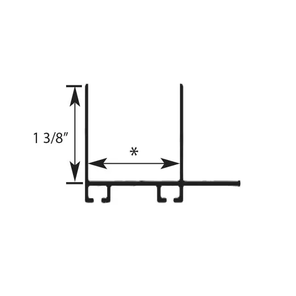 BA-1004 U Shape Step Down Aluminum Retainer Line Drawing