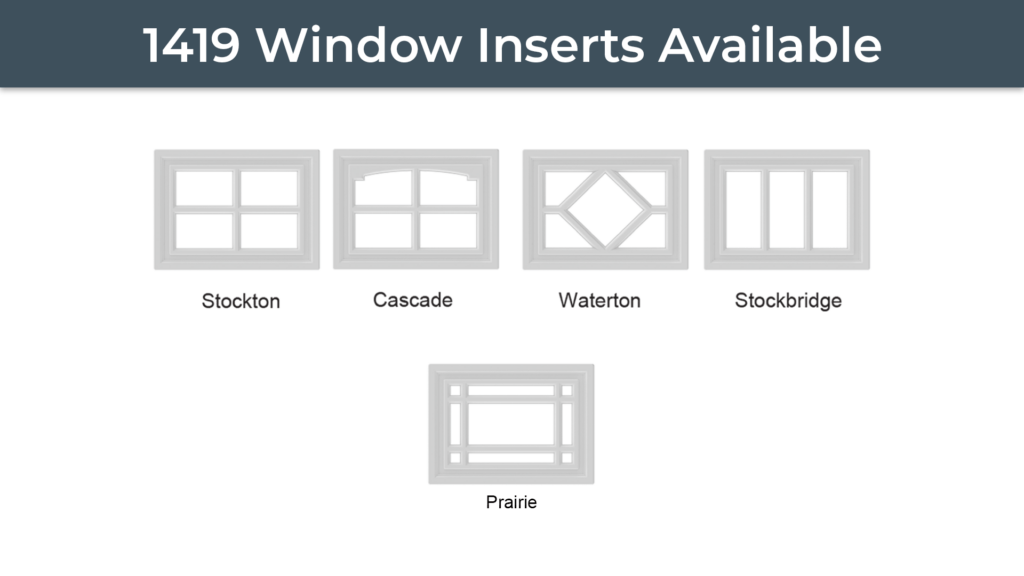 Elton Manufacturing 1419 residential garage door window decorative insert availability