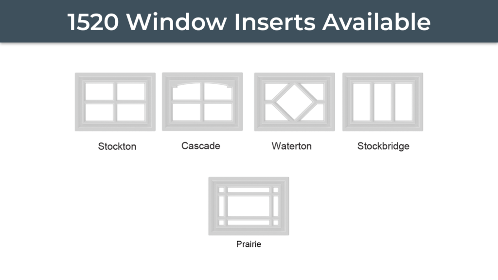 Elton Manufacturing 1520 residential garage door window decorative insert availability