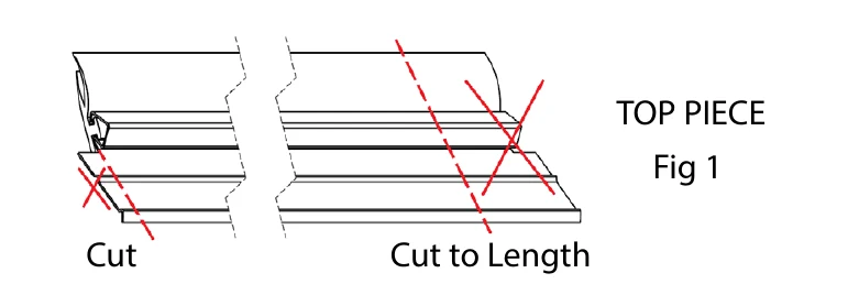Fig 1: Top Piece showing the tab cut on one end and the cut-to-length line