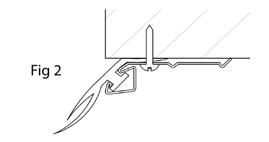 Fig 2: Cross-section showing the screw fastening the Top Piece to the header