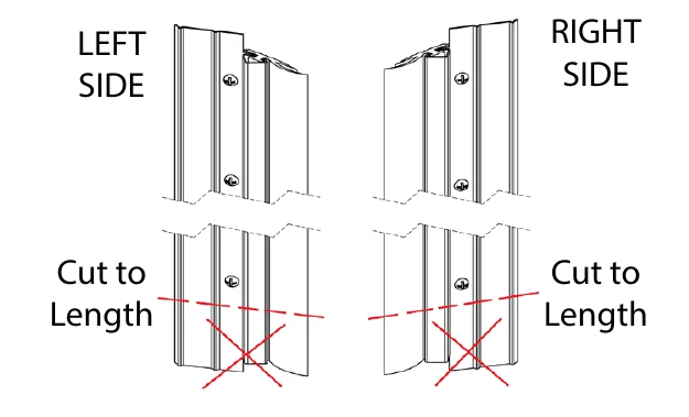 Fig 3: Left and right Side Pieces with cut-to-length lines at the bottom